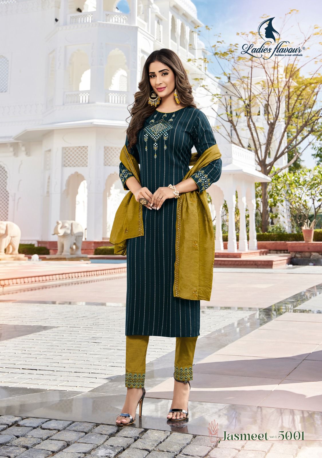 Jasmeet Vol 5 By Ladies Flavour Salwar Suits Readymade Catalog